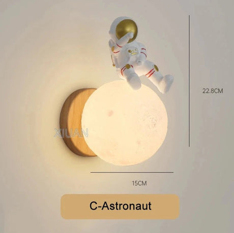 Cartoon Bear On Moon Wall Lamp - Hans Lumiere