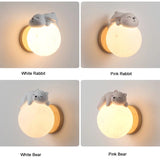 Cartoon Bear On Moon Wall Lamp - Hans Lumiere