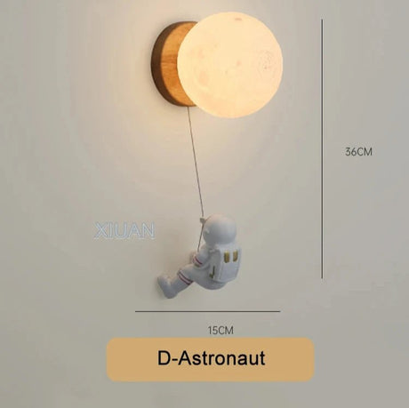 Cartoon Bear On Moon Wall Lamp - Hans Lumiere