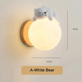 Cartoon Bear On Moon Wall Lamp - Hans Lumiere