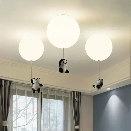 Cartoon Bear Panda Led Chandeliers Balloon Lights - Hans Lumiere