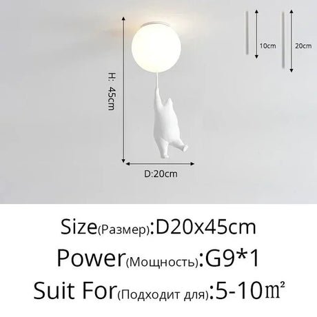 Cartoon Bear Panda Led Chandeliers Balloon Lights - Hans Lumiere