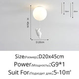 Cartoon Bear Panda Led Chandeliers Balloon Lights - Hans Lumiere
