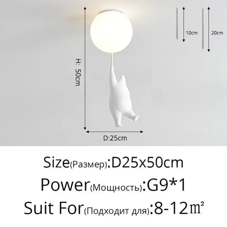 Cartoon Bear Panda Led Chandeliers Balloon Lights - Hans Lumiere