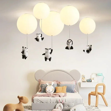 Cartoon Bear Panda Led Chandeliers Balloon Lights - Hans Lumiere