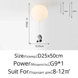Cartoon Bear Panda Led Chandeliers Balloon Lights - Hans Lumiere