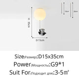 Cartoon Bear Panda Led Chandeliers Balloon Lights - Hans Lumiere