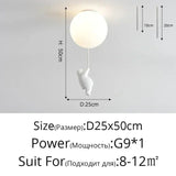 Cartoon Bear Panda Led Chandeliers Balloon Lights - Hans Lumiere
