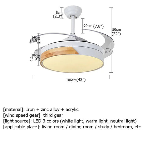 Ceiling Fan With Light Invisible Lamp - Hans Lumiere