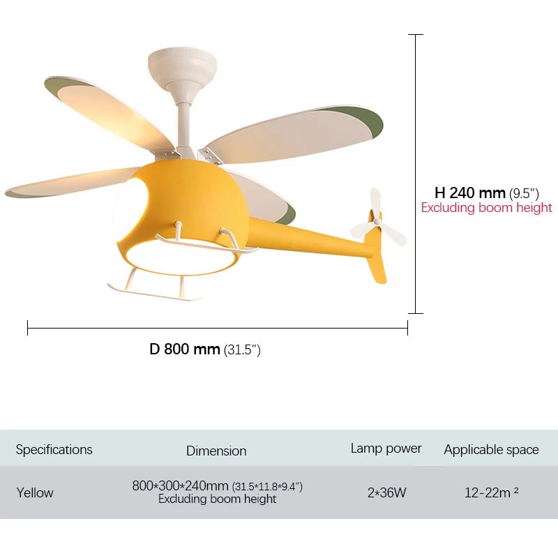 Children's Creative Light Nordic Ceiling Fan - Hans Lumiere