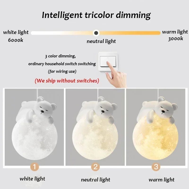 Children's Room Little Bear Pendant Lights - Hans Lumiere