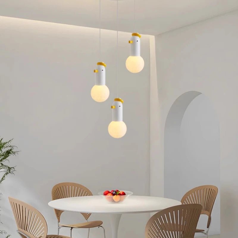 Children's Room Small Cute Hooded Duck Pendant Lamp - Hans Lumiere