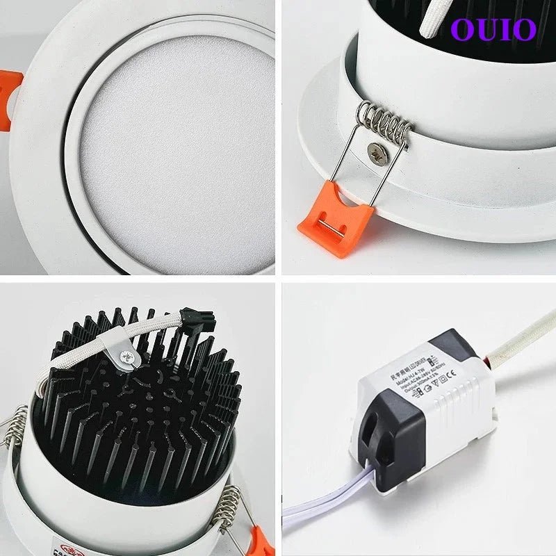 COB LED Recessed Downlight - Dimmable Ceiling Spotlight with High CRI - Hans Lumiere