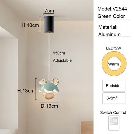 Colorful Aluminum Mickey Lovely Cartoon LED Pendant Light - Hans Lumiere