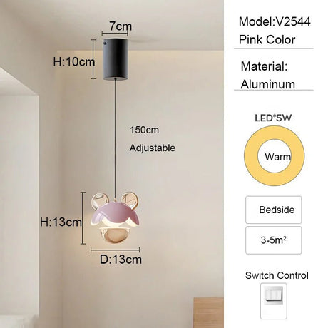 Colorful Aluminum Mickey Lovely Cartoon LED Pendant Light - Hans Lumiere