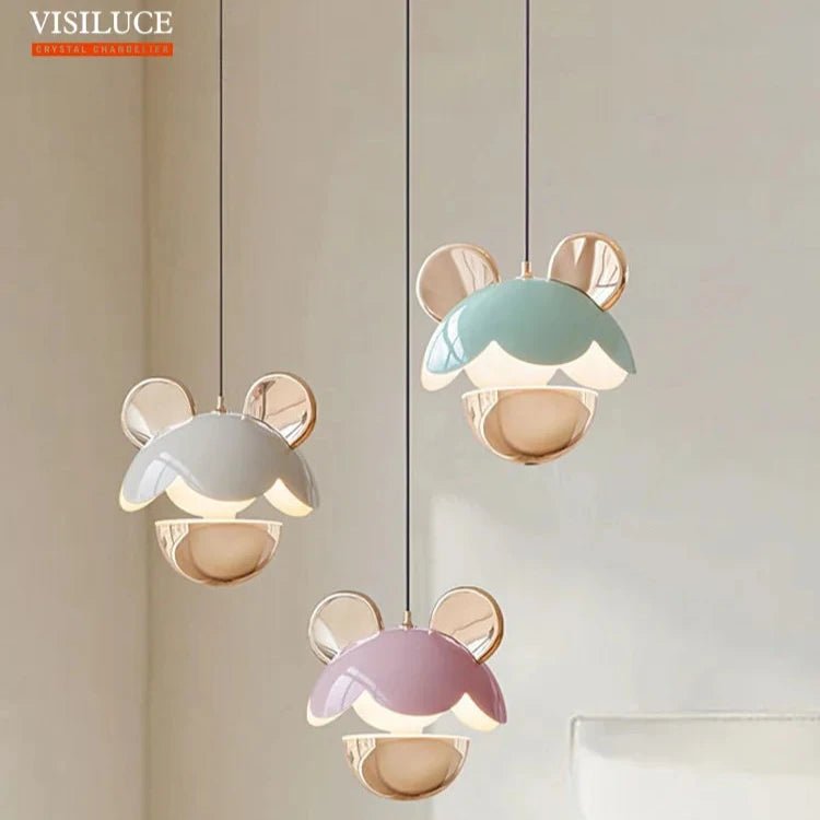 Colorful Aluminum Mickey Lovely Cartoon LED Pendant Light - Hans Lumiere