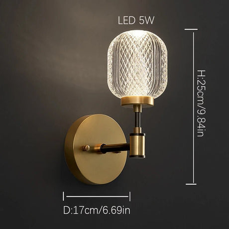 Contemporary Antique Crystal Acrylic LED Wall Lamp - Hans Lumiere