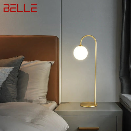 Contemporary Brass LED Table Lamp - Hans Lumiere