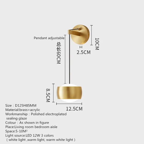 Contemporary Brass Light Wall Lamp - Hans Lumiere