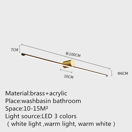 Contemporary Brass Vanity Fixture Mirror Front Light - Hans Lumiere