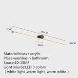 Contemporary Brass Vanity Fixture Mirror Front Light - Hans Lumiere
