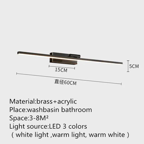 Contemporary Brass Vanity Fixture Mirror Front Light - Hans Lumiere