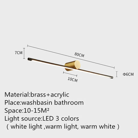 Contemporary Brass Vanity Fixture Mirror Front Light - Hans Lumiere