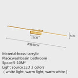Contemporary Brass Vanity Fixture Mirror Front Light - Hans Lumiere