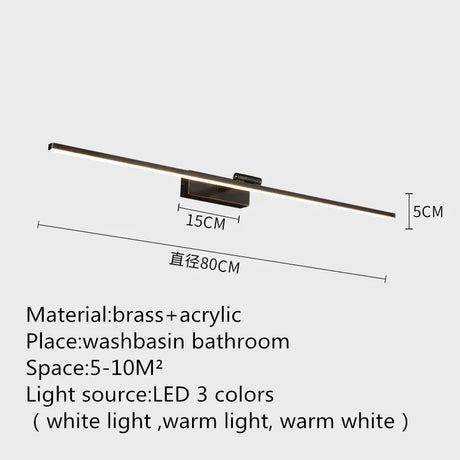 Contemporary Brass Vanity Fixture Mirror Front Light - Hans Lumiere