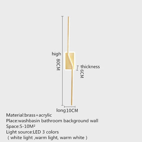 Contemporary Gold Brass Wall Lamp - Hans Lumiere