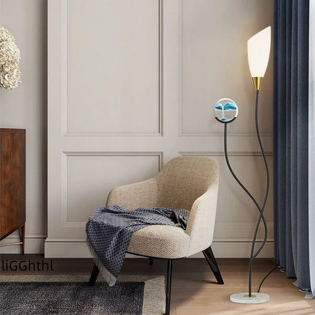 Contemporary Hourglass Floor LED Lamps - Hans Lumiere