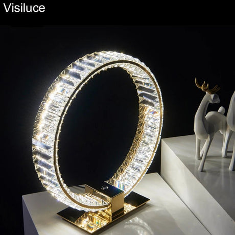 Contemporary Indoor Crystal Table Lamp - Hans Lumiere