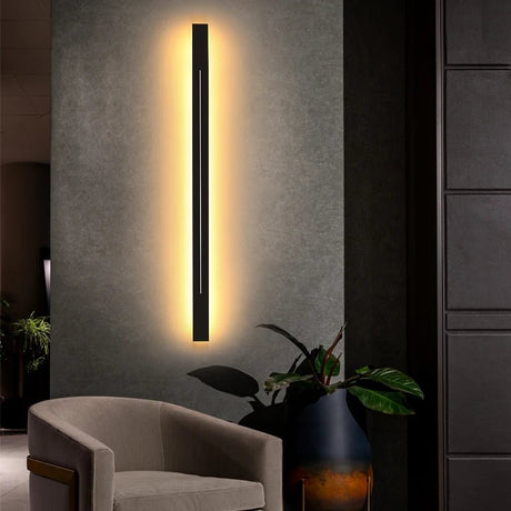 Contemporary Linear LED Wall Sconce - Tri-Color Decorative Wall Light for Bedroom and Living Room - Hans Lumiere