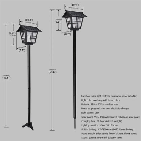 Contemporary Outdoor Solar Lawn Light - Hans Lumiere