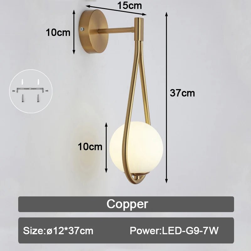 Copper Black Interior LED Wall Lamp - Hans Lumiere