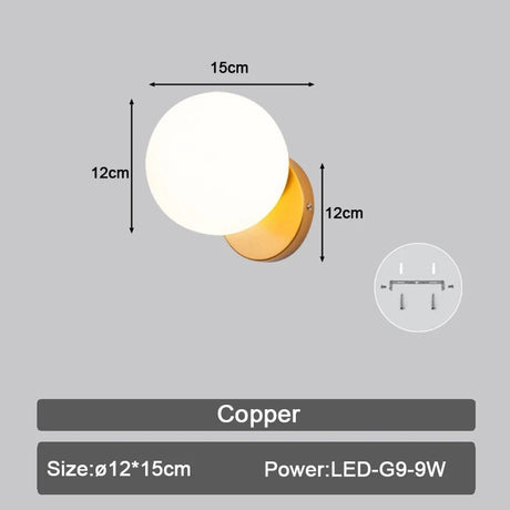 Copper Black Interior LED Wall Lamp - Hans Lumiere