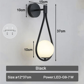 Copper Black Interior LED Wall Lamp - Hans Lumiere