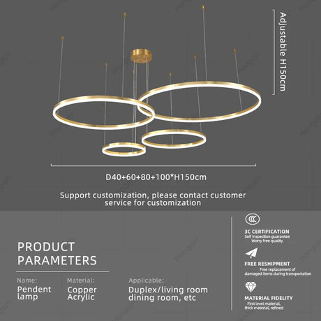 Copper Pendant Light for Kitchen Island and Living Room - Hans Lumiere