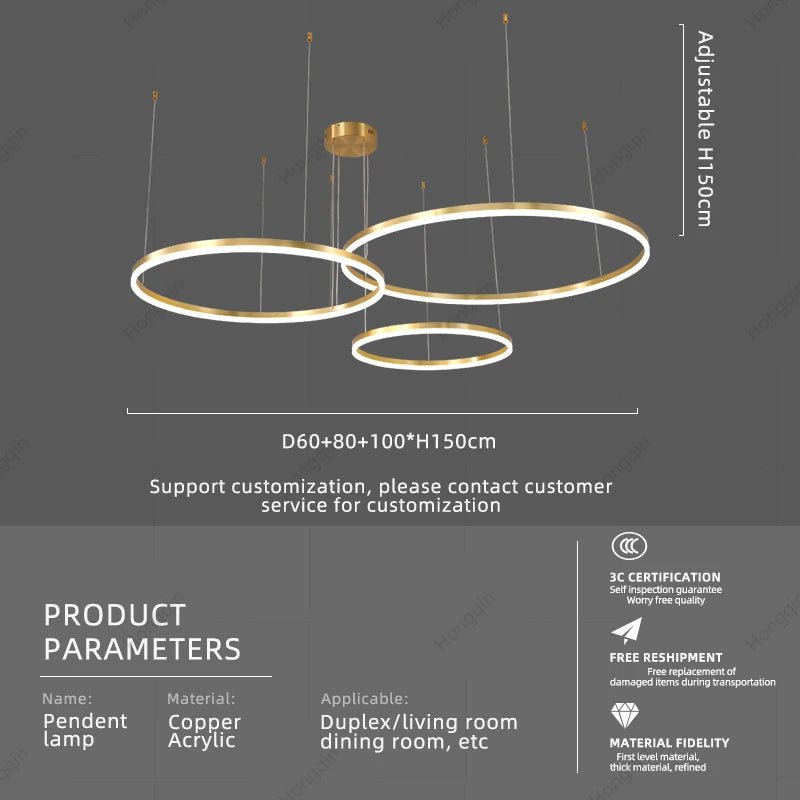 Copper Pendant Light for Kitchen Island and Living Room - Hans Lumiere
