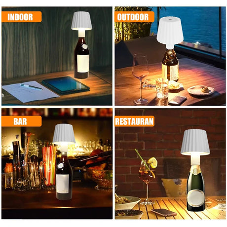 Cordless LED Wine Bottle Table Lamp - Hans Lumiere