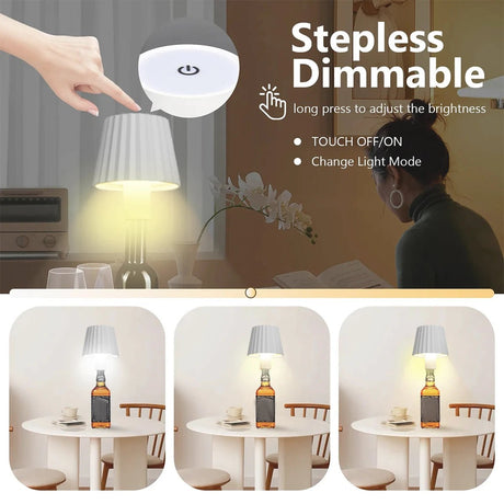 Cordless LED Wine Bottle Table Lamp - Hans Lumiere