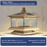 Creative Brass Outdoor Solar Post Lamp - Hans Lumiere