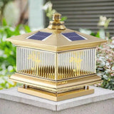 Creative Brass Outdoor Solar Post Lamp - Hans Lumiere