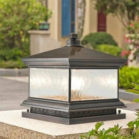 Creative Brass Outdoor Solar Post Lamp - Hans Lumiere