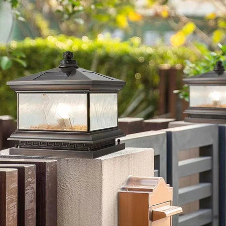 Creative Brass Outdoor Solar Post Lamp - Hans Lumiere