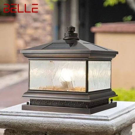 Creative Brass Outdoor Solar Post Lamp - Hans Lumiere