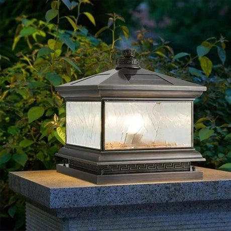 Creative Brass Outdoor Solar Post Lamp - Hans Lumiere