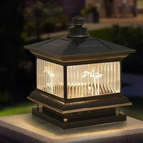 Creative Brass Outdoor Solar Post Lamp - Hans Lumiere