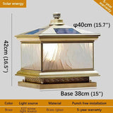 Creative Brass Outdoor Solar Post Lamp - Hans Lumiere