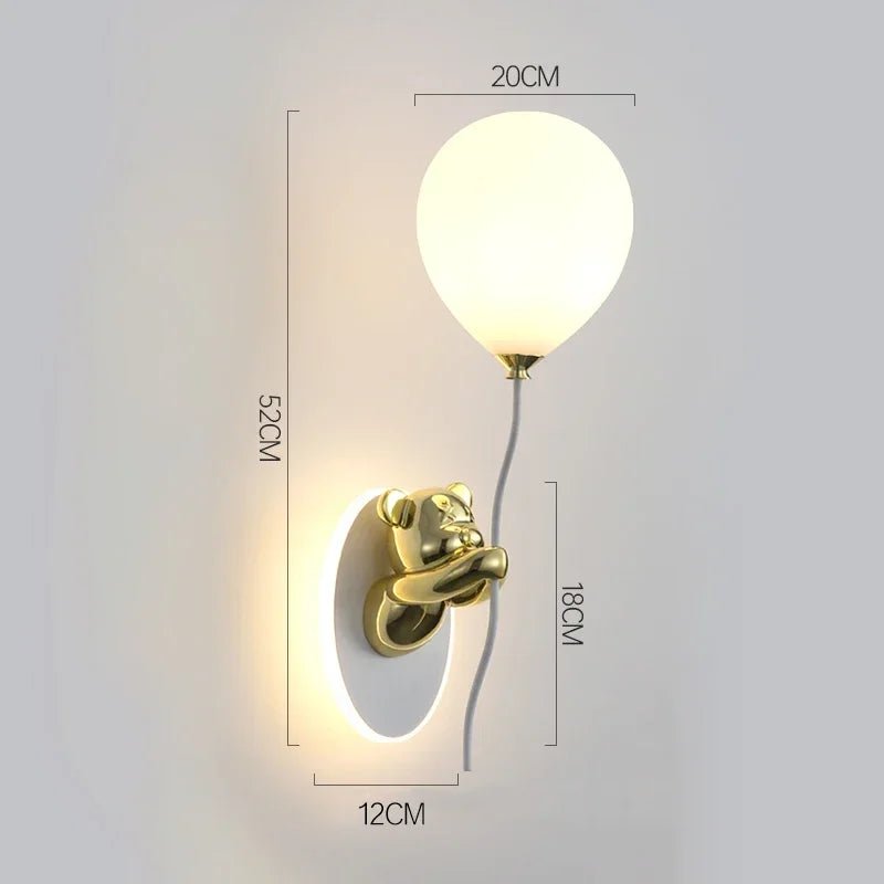 Creative Cartoon Balloon Golden Wall Light - Hans Lumiere